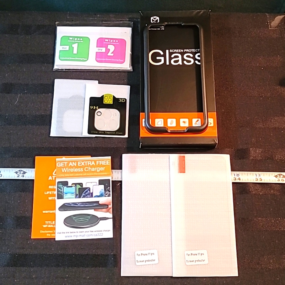 NWT iPhone 11 pro glass screen and camera protector alignment tool clean sticker